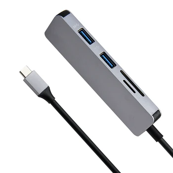 5 in1 USB C ROZBOČOVAČ USB-C, HDMI, Micro SD/TF Karty, Čítačky Adaptér pre MacBook Samsung Galaxy S9/S8 Huawei P20 Pro Typu C, USB 3.0 HUB