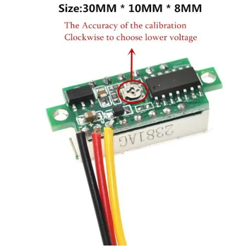 5 ks 0.28 palcový DC 0-100V 3-Wire Mini Rozchod Napätia, Voltmeter Merač LED Displej Digitálny Panel Voltmeter Merač Detektor Monitor