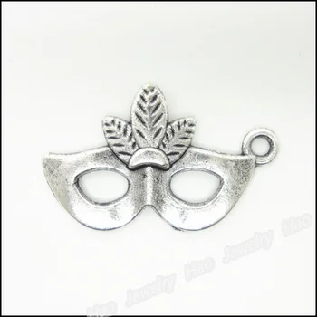 50 ks Kúzlo Vintage Maska Prívesok Antique silver Fit Náramky, Náhrdelník DIY Kovové Šperky Robiť