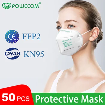50 Ks/Veľa KN95 Maska 5 Vrstvu Ochranného Tvár, Ústa Maska Non-tkané Jednorazové Masku na Tvár Unisex Proti Prachu Bezpečnosti Úst Maska FFP2