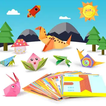 54pcs detí 3D papercraft hračky/ Deti baby cartoon zvierat papier skladacie DIY vzdelávacie hračky pre škôlky, doprava zdarma