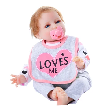 55 cm Ma miluje Ružovú Simulácia Reborn Bábiky Vinyl Končatín Ochrana Životného prostredia PP Bavlny, Vyplnená Deti Interaktívny Baby Doll