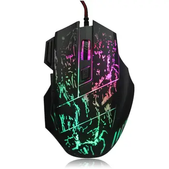5500 DPI Farebné LED Optické USB Káblové PRO Gaming Mouse Myší Nízka Hlučnosť Desktop Úrad Entertainment Notebook Tiché Klávesy