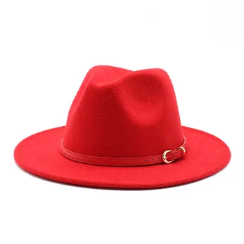 56-60 cm Ženy Muži Vlna Vintage Gangster plstený klobúk Cítil Fedora Klobúk Široký Okraj Pásu Gentleman Elegantná Dáma Zimné Jeseň Jazz Spp