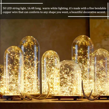 5m LED Drôt Svetlo String Svadobné Dekorácie Svetla 8 Režimov Auto Načasovanie Funkcia Rozprávky Vianočné Osvetlenie Vonkajšie RGB/ Teplá Biela
