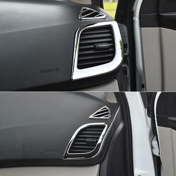 6 Ks/set nový dizajn ABS chrome interiéru odvzdušňovací dekorácie krúžok pre Hyundai Solaris Verna prízvuk sedan hatchback 2011-