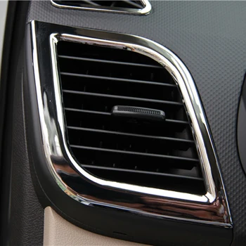 6 Ks/set nový dizajn ABS chrome interiéru odvzdušňovací dekorácie krúžok pre Hyundai Solaris Verna prízvuk sedan hatchback 2011-
