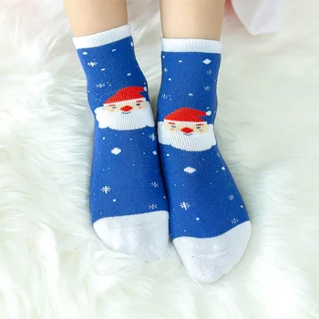 6 Pair/veľa Christmas, Baby, Dievčatá, Chlapcov Bavlna Zimné Jeseň Teplé Ponožky Deti Prekladané Terry Snowflake Elk Santa Claus Medveď Ponožky