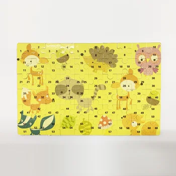 60 Ks/box Deti Cartoon Drevené Puzzle Čínskeho Zverokruhu Zvierat Puzzle Dieťa Začiatku Vzdelávacieho Hračky s Žehlička Box