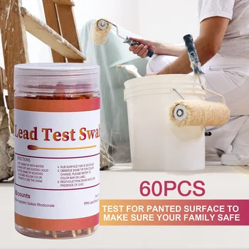 60PCS Jednorazové Viesť Test Kit Non-jedovaté Bavlnenou handričkou Vysoká Citlivosť Viesť Test Kit Pre Riad, Lak, Kozmetika