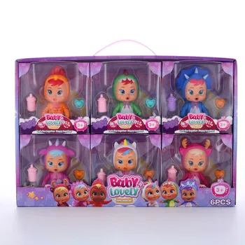 6pcs/set Baby Bábiky Obrázok Hračky Prekvapenie Bábika s Cumlík na Fľašu Slzy Pre Deti Vianočné Darčeky