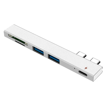 7 v 1, USB Čítačku Karty Adaptéra Typ C Kábel, SD / Micro SD TF PD Nabíjačku Pripojenie Smart Pamäťovú Kartu pre Macbook Pro Typ-C Port