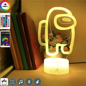 7 Zmena Farby LED Hra Medzi Nami 3D Nočného Vizuálnej Ilúzie Akcie Obrázok Hračky Novinka Svetlo Na Vianočný Darček stolná Lampa