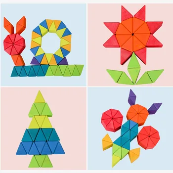 72PCS Veľké Častice Trojuholník Rainbow Stavebné Bloky Detí Vzdelávacie Hračky Creative Konštrukcie Pravopis Skladaný Hračky