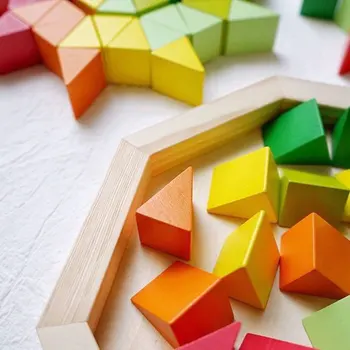 72PCS Veľké Častice Trojuholník Rainbow Stavebné Bloky Detí Vzdelávacie Hračky Creative Konštrukcie Pravopis Skladaný Hračky