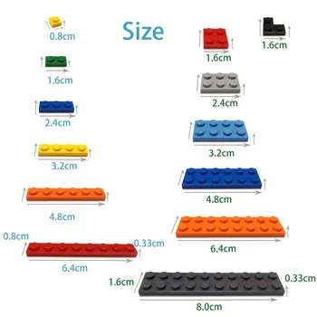80PCS/veľa DIY Stavebné Bloky Hrubé 1x6Dots Vzdelávacie Tvorivé Údaje Tehly fit lego veľkosť deti Hračky pre Deti