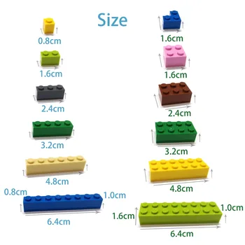 80PCS/veľa DIY Stavebné Bloky Hrubé 1x6Dots Vzdelávacie Tvorivé Údaje Tehly fit lego veľkosť deti Hračky pre Deti