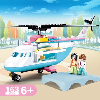 817 KS Medical Center Stavebné Bloky Nemocnice Vrtuľník Lekárske Auto Údaje Kit Miniatúrny Model Tehly Hračky pre Deti, Dievčatá