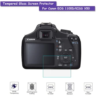 9H Tvrdené Sklo LCD Screen Protector Shield Fólia, pre Canon EOS 1100D/KISS X50/IXUS 132 Kamery Príslušenstvo