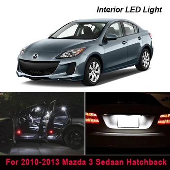 9Pcs Xenon Canbus LED osvetlenie Interiéru Balík Kit Pre 2010-2013 Mazda 3 Sedaan Hatchback Mapu Dome batožinového priestoru špz svetlo