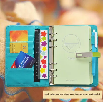 A6 Veľkosť Candy Program Plánovač Špirála Kožené Notebook Cestovné Vestník/Osobného Denníka TPN017