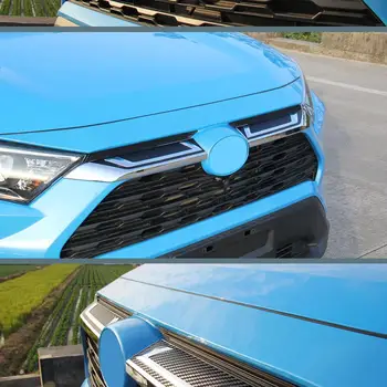 ABS Chroemd Čierne alebo Uhlíka Prednej Mriežky, Trim čistý Mriežka Kryt Pre Toyota RAV4 RAV-4 XA50 2019 2020 Príslušenstvo