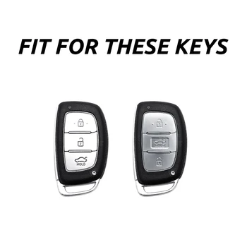 ABS Uhlíka Fibe Smart Auto Tlačidlo Prípade Plný Kryt Chrániť Shell Pre Hyundai IX30 IX35 IX20 I40 Tucson Elantra Verna Sonáta Keychain