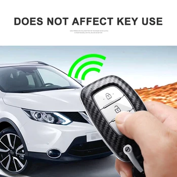 ABS Uhlíka Fibe Smart Auto Tlačidlo Prípade Plný Kryt Chrániť Shell Pre Hyundai IX30 IX35 IX20 I40 Tucson Elantra Verna Sonáta Keychain