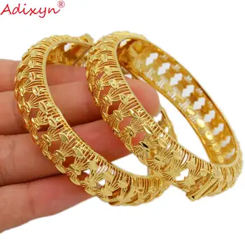Adixyn 2ks/veľa Dubaj 24k Zlata Farba Prívesky Pre Ženy/Mužov Náramok&Náramok Arabskej Afriky, Indie Svadobné Svadobné šperky Darček N10088