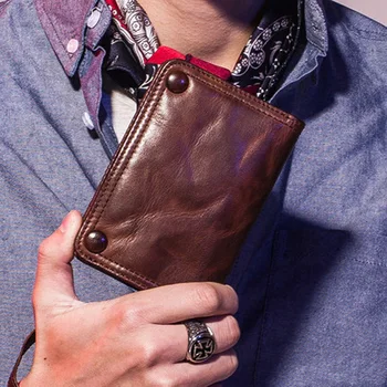 AETOO Retro kožené peňaženky muž ovčej krátke multi-funkčné trendy osobnosti mladých mužov peňaženky vertikálne