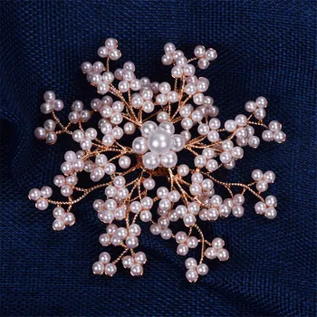 Ajojewel Veľký Kvet Gypsophila Pearl Brošňa Ženy Elegantný Retro Brošne Klobúk Príslušenstvo Šperky Darček Broche Perle