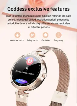 AK22 Smart Hodinky Ženy, Vodotesný IP68 Plný Kruh Dial Dotykový Displej Srdcovej frekvencie, Krvného Tlaku Monitor Smartwatch 2020 fenku