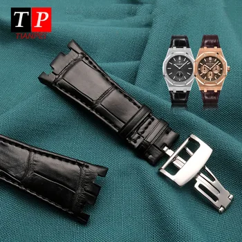 Aligátor kožené watchband Originálny kožený náramok vysokokvalitného sledovať kapela hnedé 28mm ručné hodinky remienok Hodiniek príslušenstvo