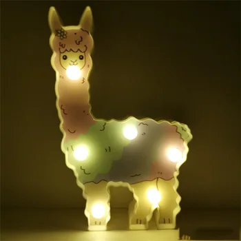 Alpaky Jednorožec Hlavu LED Nočné Svetlo Zvierat Stan Lampy Na Stenu Pre Deti Strana Deti Darčeky Spálňa Decor