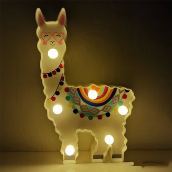 Alpaky Jednorožec Hlavu LED Nočné Svetlo Zvierat Stan Lampy Na Stenu Pre Deti Strana Deti Darčeky Spálňa Decor