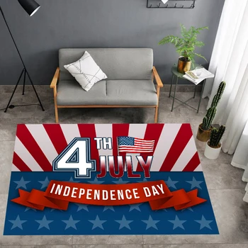 Americká Vlajka Koberec Hviezdy Pruhy Hrať Mat Koberec 3D Tlač Farebné Vonkajšie Deň Nezávislosti Koberec Domov Deti Obývacia Izba Koberec