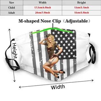 Americký Dievčinu Dievča Zábavné Vytlačiť Opakovane Pm2.2689 Filter Masku Na Tvár Dievčinu Až Dievčinu Dievča Up Girls Model, Modely Svetovej Vojny 2 Ww2