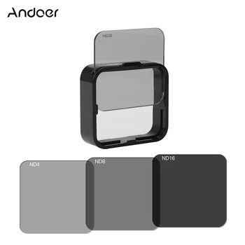 Andoer Námestie ND Objektív Filter Chránič Kit Set(ŽÚ2/ŽÚ4/ND8/ND16) pre GoPro Hero4/3+/3 w/ Montážny Rám Držiaka