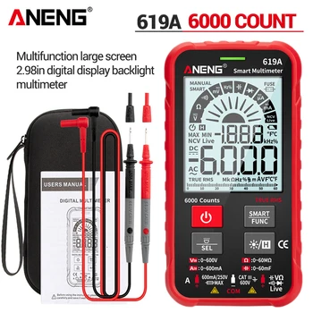 ANENG 619A True RMS 6000 Počíta Profesionálny Analógový Bar Multimetro NCV Merač Digitálny Multimeter AC/DC Prúdy, Napätia Testery