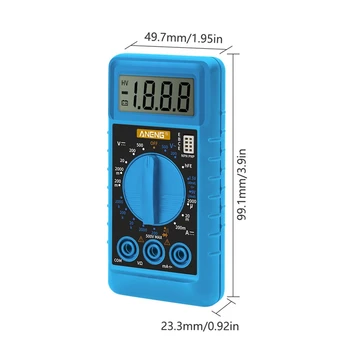 ANENG Prenosné DT812 Mini Digitálny Multimeter s Bzučiak Ochrana proti Preťaženiu Vrecku Napätie Ampér Ohm Meter DC AC LCD Modrá