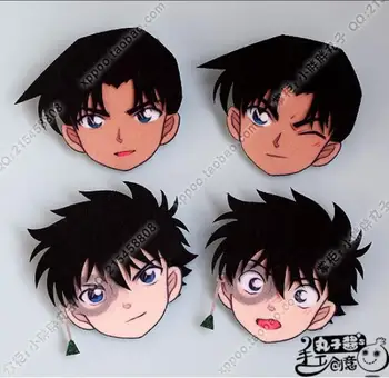 Anime Detective Conan Hattori Heiji Dieťa Obrázok Odznaky Netkaných Textílie Tlačidlo Brošňa Pin Darčeky Deti Hračka