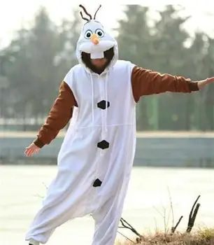 Anime Olaf Dospelých Snehuliak Kostým Pyžamo Cosplay Jumpsuit Dospelých Onesie Pyžamá Romper Party Šaty