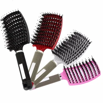 Anti Klit Hairbrush Ženy Ženské Vlasy, Vlasovú Pokožku, Masážny Hrebeň S&Nylon Hairbrush Mokré Kučeravé Detangle Vlasov Kefa Pre Krásu