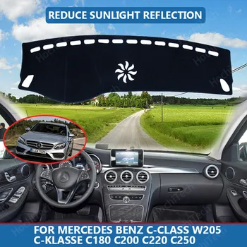 Anti-Slip Anti-UV Mat Panel Kryt Pad Dashmat Chrániť Koberec pre Mercedes Benz, C-Trieda W205 C-Klasse C180 C200 Príslušenstvo