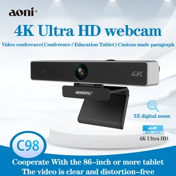 Aoni C98 4K HD webová Kamera Pre Video Konferencie streaming Nahrávanie 5X Digitálny Zoom Webová Kamera Teaching Training Web cam pre Windows
