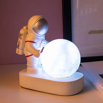 Astronaut LED Nočné Osvetlenie dieťa Narodeniny darček Astronaut socha lampa Dekor Remesiel detskej izby Domáce dekorácie príslušenstvo
