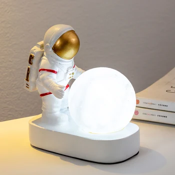 Astronaut LED Nočné Osvetlenie dieťa Narodeniny darček Astronaut socha lampa Dekor Remesiel detskej izby Domáce dekorácie príslušenstvo