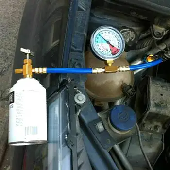 Auto Automobilový Klimatizácia Chladiace médium R134A Hadice Detekcie Doplnok Trubice Plus S Autom tlakomer Auto Príslušenstvo
