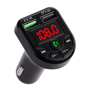Auto Bluetooth 5.0 FM Vysielač do Auta MP3 Modulátor Prehrávač, Bezdrôtové Handsfree, Audio Prijímač, Duálny USB Rýchlo Nabíjačka 3.1