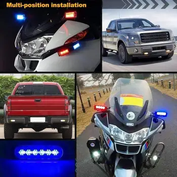 Auto Flexibilné Výstražné Strobe Práce Nepremokavé Strobe Light Led Blikajúce Svetlo Auto Ultra Slim 6 LED Auto Blesk Flash Svetlá